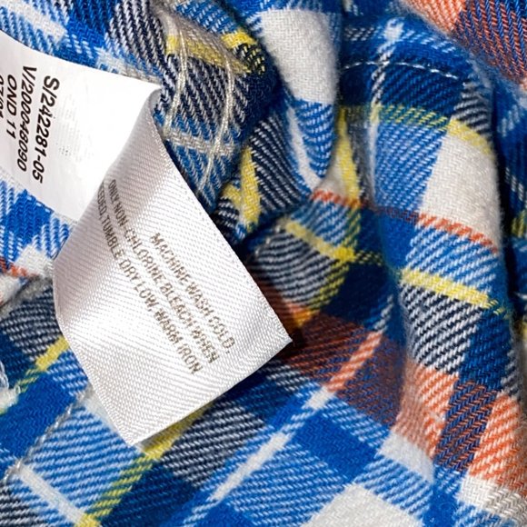The Gap Plaid Flannel Vintage Blue Size Small Mens Dress Shirt Cotton Casual - Picture 5 of 8